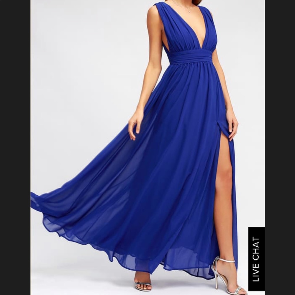 Lulu’s Heavenly Hues Royal Blue Maxi Dress